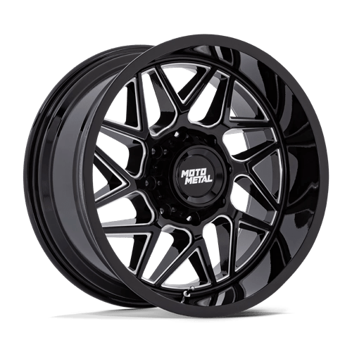 Moto Metal MO812 TURBINE GLOSS BLACK MILLED 6X135 20X10 -18 87.1HB