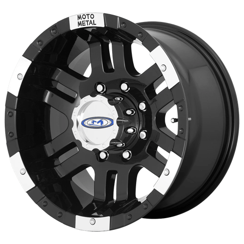 Moto Metal MO951 GLOSS BLACK MACHINED 8X170 18X9 -12 130.81HB