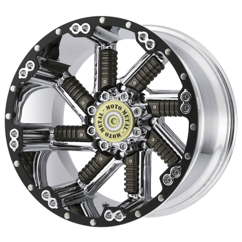 Moto Metal MO979 BUCKSHOT CHROME W/ GUN METAL INSERTS 8X170 20X10 -24 125.1HB