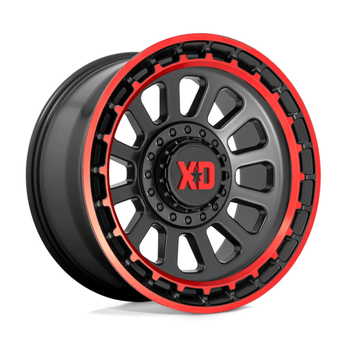 XD XD856 OMEGA SATIN BLACK MACHINED LIP W/ RED TINT 5X5.0/5.5 20X10 -18 78.1HB