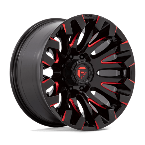 Fuel OffRoad D829 QUAKE GLOSS BLACK MILLED RED TINT 8X180 20X10 -18 124.2HB