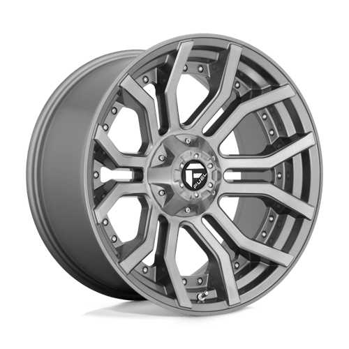 Fuel OffRoad D713 RAGE PLATINUM BRUSHED GUN METAL TINTED CLEAR 8X180 24X12 -44 124.2HB