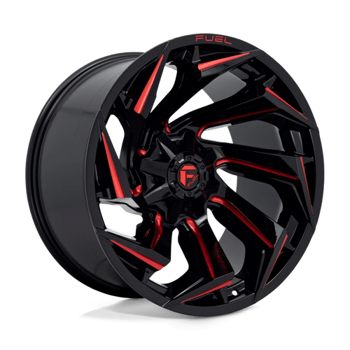 Fuel OffRoad D755 REACTION GLOSS BLACK MILLED W/ RED TINT 8X170 22X12 -44 125.1HB