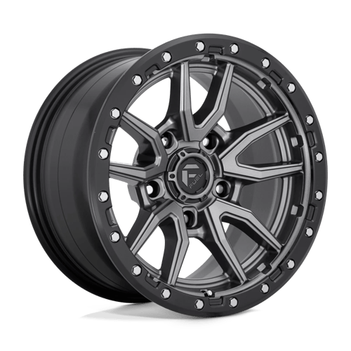 Fuel OffRoad D680 REBEL MATTE GUN METAL BLACK BEAD RING 5X5.0 17X9 -12 71.5HB