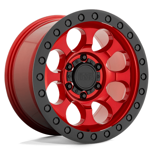 Black Rhino RIOT CANDY RED W/ BLACK RING & BOLTS 6X5.5 17X8.5 -30 112.1HB