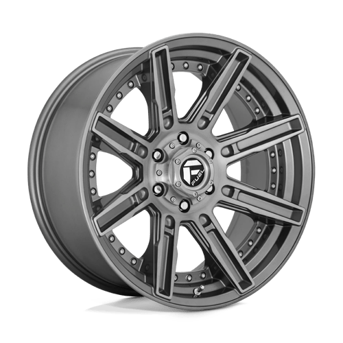 Fuel OffRoad D710 ROGUE PLATINUM BRUSHED GUN METAL TINTED CLEAR 5X5.0 20X9 +1 71.5HB
