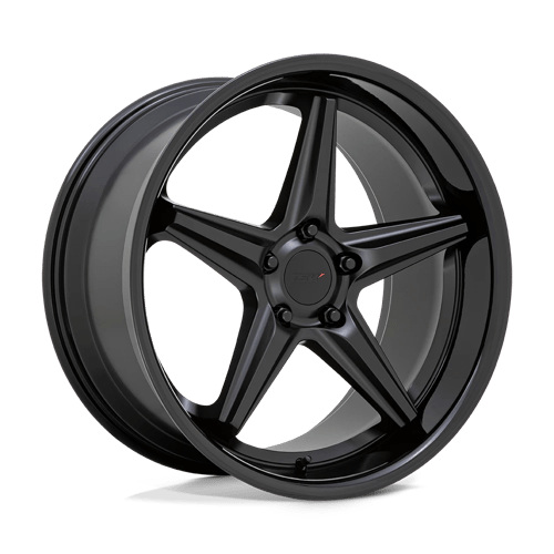 TSW LAUNCH MATTE BLACK W/ GLOSS BLACK LIP 5x114.3 19X9.5 +20 76.1HB