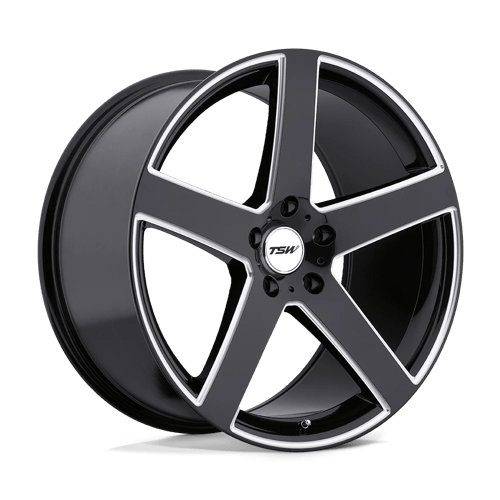 TSW RIVAGE GLOSS BLACK W/ MILLED SPOKE 5X120 20X10 +25 76.1HB