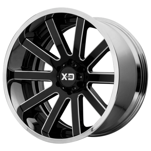XD XD200 HEIST GLOSS BLACK MILLED CENTER W/ CHROME LIP 8X170 22X12 -44 125.1HB