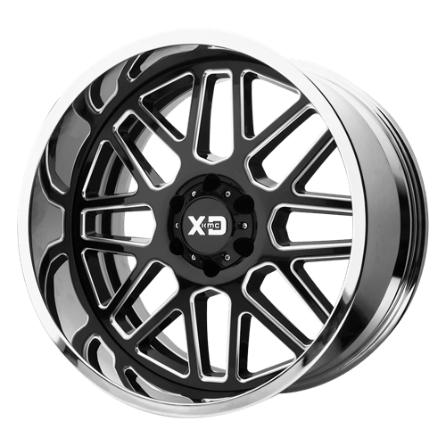 XD XD201 GRENADE GLOSS BLACK MILLED CENTER W/ CHROME LIP 8X6.5 22X12 -44 125.1HB