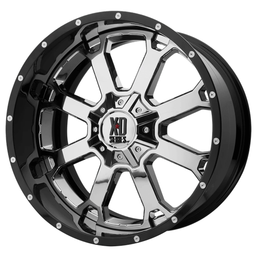 XD XD202 BUCK 25 CHROME CENTER W/ GLOSS BLACK MILLED LIP 5X5.0/5.5 22X12 -44 78.1HB