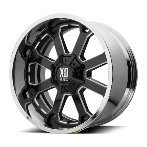 XD XD202 BUCK 25 GLOSS BLACK MILLED CENTER W/ CHROME LIP 5X5.0/5.5 20X12 -44 78.1HB