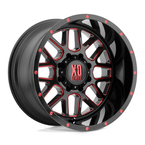 XD XD820 GRENADE SATIN BLACK MILLED W/ RED TINTED CLEAR COAT 6X5.5 20X9 +18 106.1HB