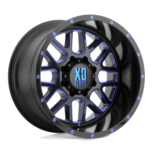 XD XD820 GRENADE SATIN BLACK MILLED W/ BLUE TINTED CLEAR COAT 6X135 20X9 +18 87.1HB