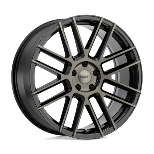 TSW MOSPORT MATTE BLACK W/ MACHINE FACE & DARK TINT 5X112 20X8.5 +32 72.1HB