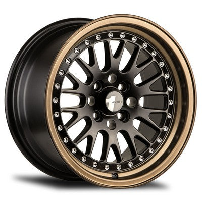 AV-12 BLACK W/ BRONZE LIP 15x8 4x100 et25 cb73.1
