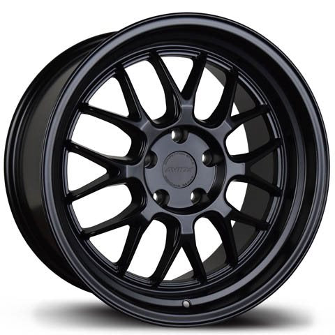 AV-34 MATTE BLACK 18x8.5 5x100 et35 cb73.1