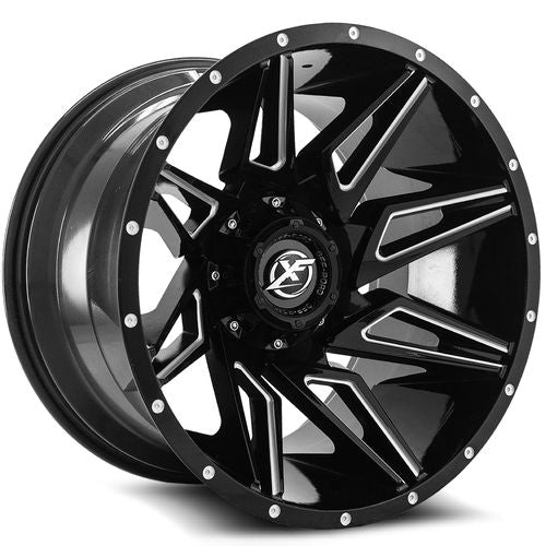 XF OFFROAD XF-218 Glos Black Milled 22X12 5x139.7/5x150 +-44 110.3HB
