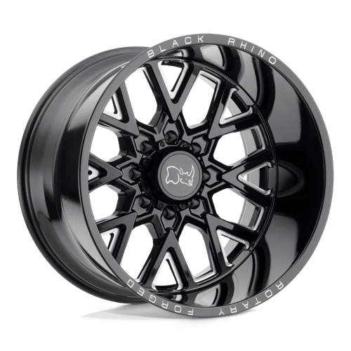 Black Rhino GRIMLOCK GLOSS BLACK & MILLED 8X180 24X14 -76 125.1HB