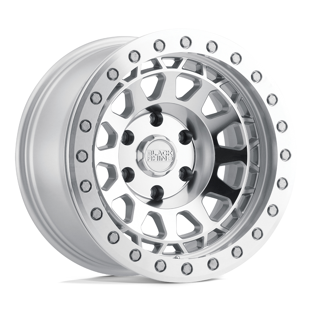 Black Rhino PRIMM BEADLOCK SILVER W/ MIRROR FACE & MACHINED RING 6X5.5 17X8.5 +0 112.1HB