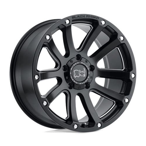 Black Rhino HIGHLAND MATTE BLACK W/ MILLED SPOKES 6X5.5 18X9.5 -12 112.1HB