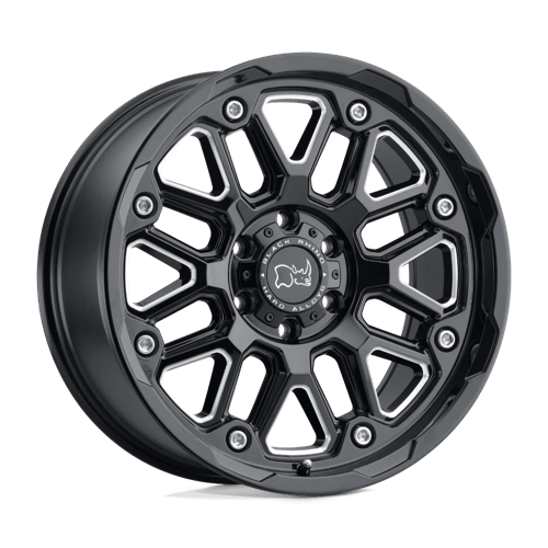 Black Rhino HOLLISTER GLOSS BLACK W/ MILLED SPOKES 6X5.5 17X9.5 +12 112.1HB