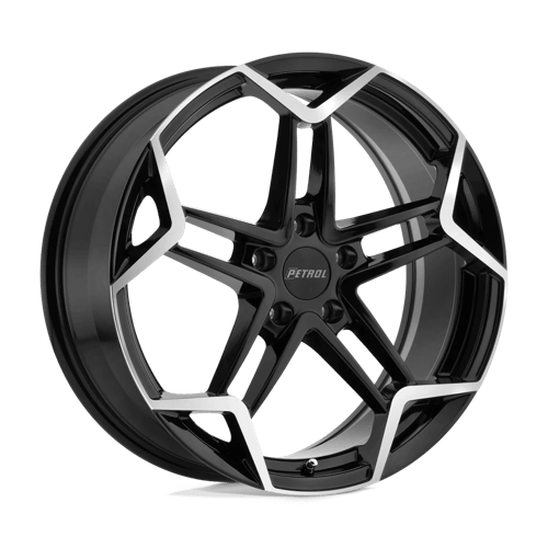 Petrol P1A GLOSS BLACK W/ MACHINED CUT FACE 5X112 19X8 +32 72.1HB