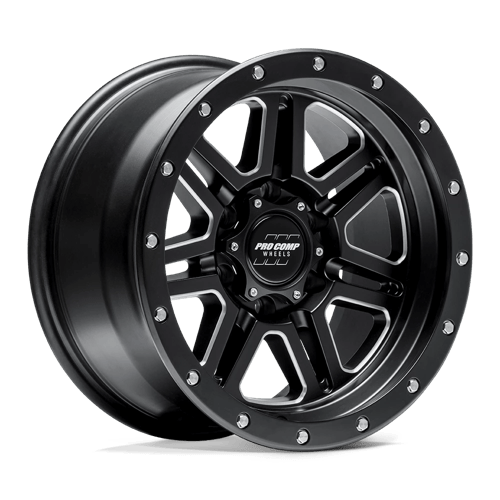 Pro Comp Alloys PA62 APEX SATIN BLACK MILLED 6X5.5 17X9 -6 108HB