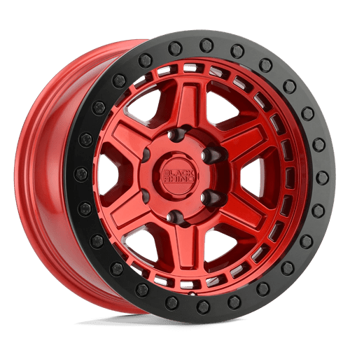 Black Rhino RENO CANDY RED W/ BLACK RING & BOLTS 5X5.0 20X9.5 -18 71.5HB