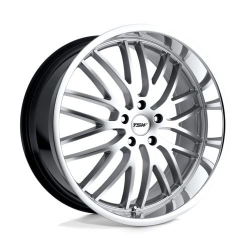 TSW SNETTERTON HYPER SILVER W/ MIRROR CUT LIP 5X4.25 18X8 +40 72.1HB
