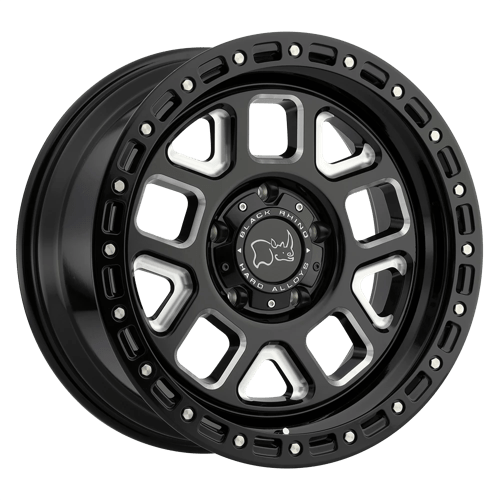Black Rhino ALPINE GLOSS BLACK W/ MILLED SPOKES 6X5.5 20X9.5 +12 112.1HB