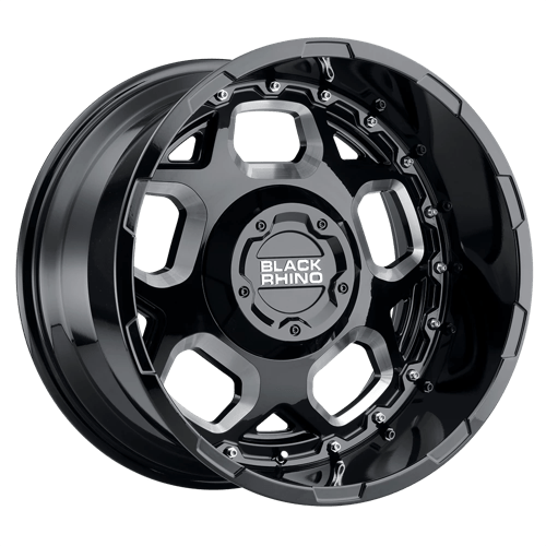 Black Rhino GUSSET GLOSS BLACK W/ MILLED SPOKES 8X6.5 20X11.5 -44 122.4HB