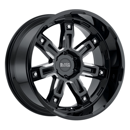Black Rhino LOCKER GLOSS BLACK W/ MILLED SPOKES 6X5.5 20X9.5 -18 112.1HB
