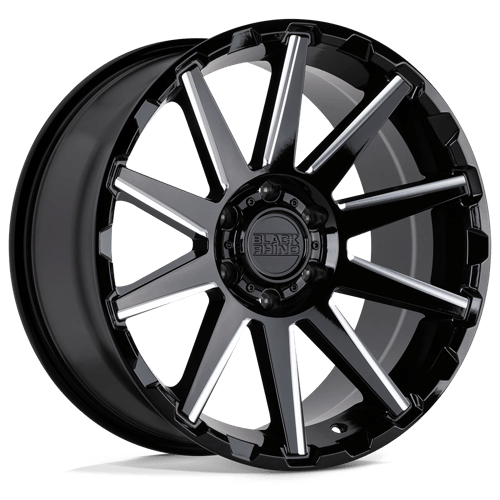 Black Rhino TYPHOON GLOSS BLACK W/ MILLED SPOKES 5X5.5 18X9.5 +2 78.1HB