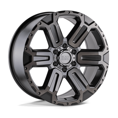 Black Rhino WANAKA MATTE GUNMETAL W/ BRUSHED FACE & GUNMETAL TINT 6X5.5 18X9 +12 112.1HB