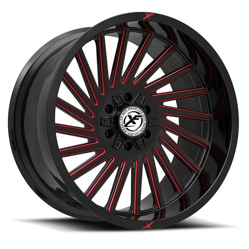 XF OFFROAD XF-239GBMRED Gloss Black Milled Red 22X12 5x127/5x139.7 +-44 78.1HB