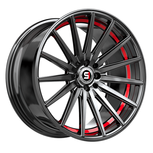 SPEC-1 RACING SP-69GBRU Gloss Black / Red Under Cut 19X8.5 5x112/5x114.3 +38 73.1HB