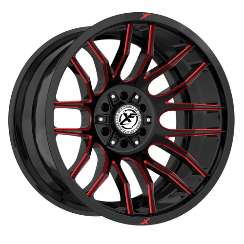 XF OFFROAD XF-232 Gloss Black Milled Red 20X10 5x127/5x139.7 +-12 78.1HB
