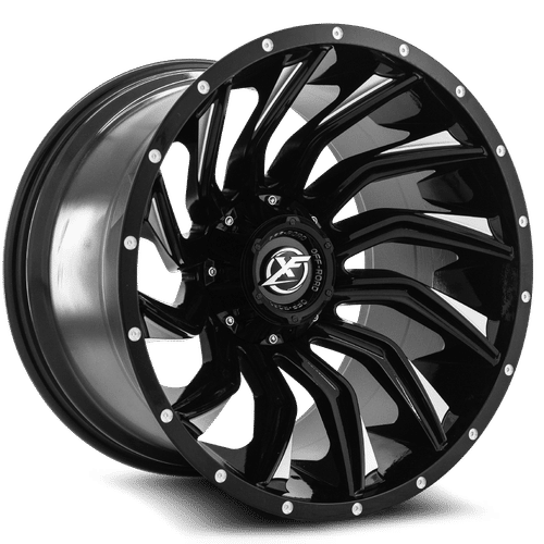XF OFFROAD XF-224 Gloss Black Milled 22X12 5x127/5x139.7 +-44 78.1HB