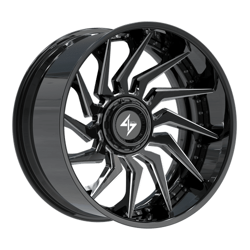 SENTALI BFX BFX4 Gloss Black Lip / Gloss Black Milled Centre 22X12 8x165.1/8x170 +-44 125.2HB