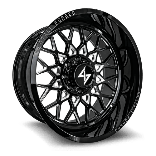 Sentali Forged SF5BM Gloss Black Milled 30X16 5x127 +-99 71.5HB