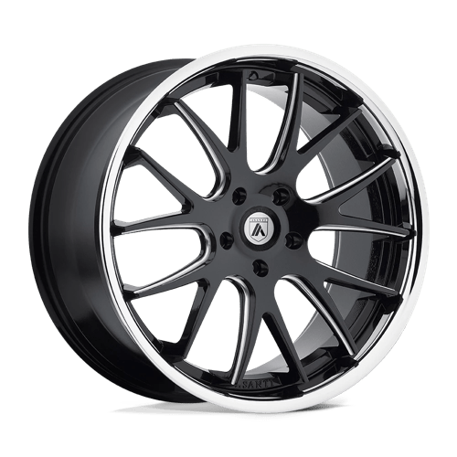 Asanti ABL-3 CASTOR MATTE BLACK MILLED W/ SS LIP 5X115 20X8.5 +15 74.1HB