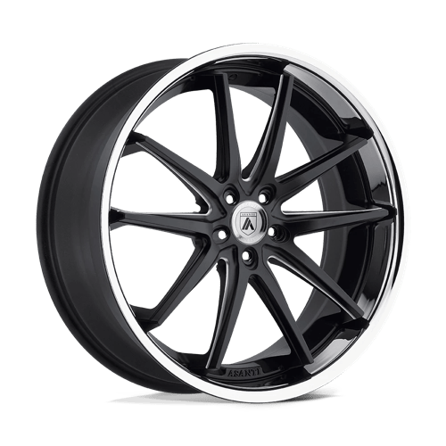 Asanti ABL-5 ALTAIR MATTE BLACK MILLED W/ SS LIP 5x114.3 20X10 +30 74.1HB