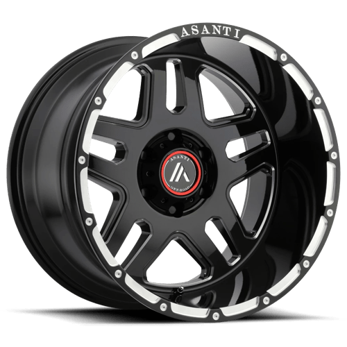 Asanti Off Road AB809 ENFORCER GLOSS BLACK MILLED 5X5.0 22X10 -18 72.56HB