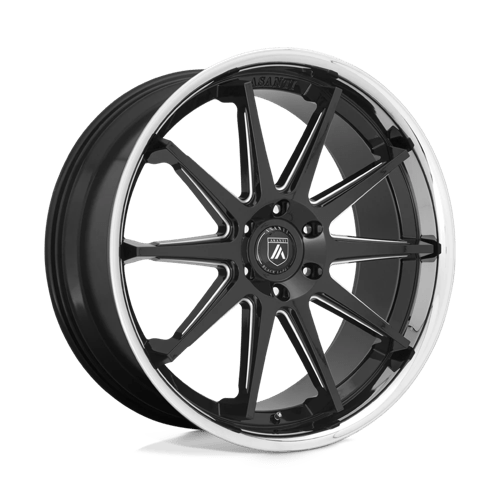 Asanti ABL-29 EMPEROR GLOSS BLACK MILLED W/ CHROME LIP 6X5.5 22X10 +30 100.3HB