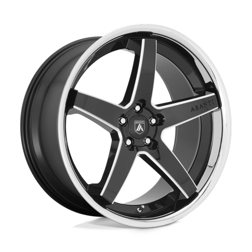Asanti ABL31 REGAL GLOSS BLACK MILLED W/ CHROME LIP 5X115 22X10.5 +25 72.56HB