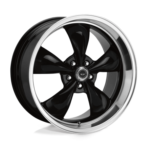 American Racing AR105 TORQ THRUST M GLOSS BLACK W/ MACHINED LIP 5x114.3 18X8 +0 72.56HB