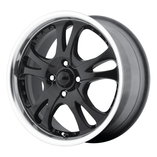 American Racing AR393 CASINO GLOSS BLACK W/ MACHINED LIP 4X100 17X7.5 +45 72.56HB