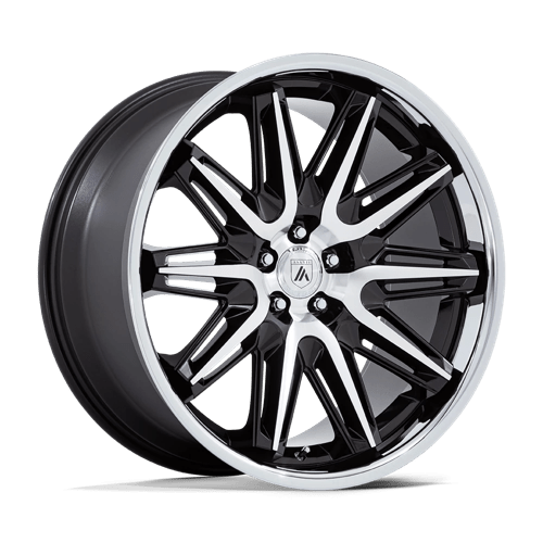 Asanti AB047 IMPERATOR GLOSS BLACK MACHINED W/ SS LIP 5x114.3 20X9 +35 72.56HB