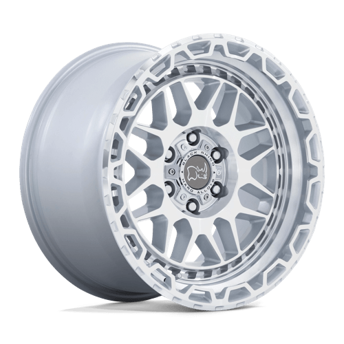 Black Rhino HOLCOMB GLOSS SILVER W/ MIRROR CUT FACE 6X4.5 18X9.5 +18 76.1HB